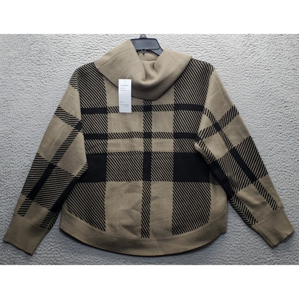 Design History Sweater Womens Large Multi Plaid Long‎ Sleeve Turtleneck Pullover